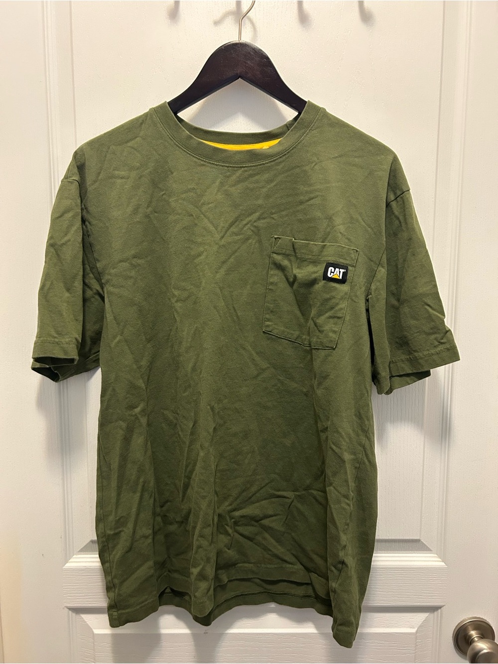 CAT Olive Green Pocket Short Sleeve Tee